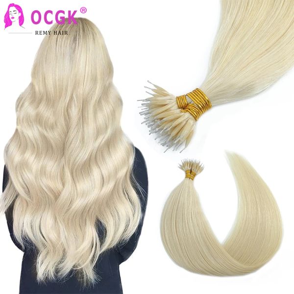 Extensions Nano Ring Extensions de cheveux Cheveux humains Raides Micro Bead Extensions de cheveux Micro Loop Extensions de cheveux humains Micro Ring Extensions