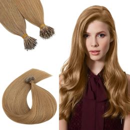 Extensiones Nano punta Extensiones Cabello humano Nano anillo Extensión del cabello Precedido Nano Bead Remy Cabello Micro Beads Peads para mujeres 100G B