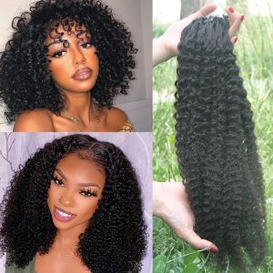 Extensions Péruvienne Afro Crépus Bouclés Micro Anneau Extensions de Cheveux 1 g/s Remy Couleur Naturelle #4 Micro Perle Boucle Extension de Cheveux Humains 1226 pouces