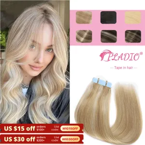 Extensions PLADIO TAPE IN HAAR BEVOERDENS MENSER HAAR ECHT NATUURLIJK HAAR EUROUREN RECHT BREICHE BLONDE SKUNT SKAFT LIJDEN Remy Hair Extension