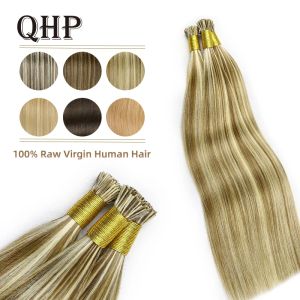 Extensions QHP Capsules I Tip Extensions de cheveux 100% bâton de cheveux humains vierges bruts pré-collés cheveux raides 50 PC 1 g/pc