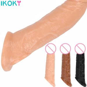 Extensions Réutilisable Pénis Manches Extender Réaliste Préservatif Silicone Extension Sex Toy pour Hommes Coq Agrandisseur Gaine Retard 230925