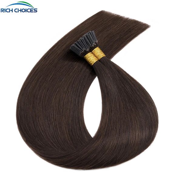 Extensiones Rich Choices 50G Extensiones de cabello con punta en I, reflejos rubios, rectos, preadheridos, extensiones de cabello humano con punta en I, cabello de fusión con queratina