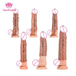 Extensions Sacknove mannelijke vergrotingen zachte herbruikbare rubbervertraging grote dildo cover penis mouw extender 48 mm