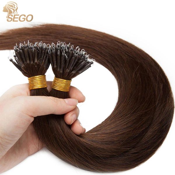 Extensions SEGO 1624 pouces 1 G/S 50 pièces vrais cheveux humains Nano anneau Extensions de cheveux Machine Remy pré-collé droit Nano pointe cheveux indiens