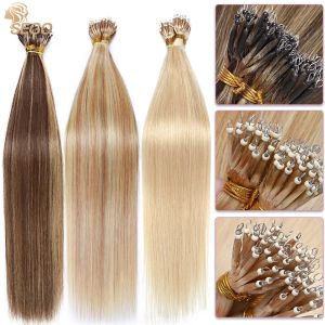 Extensions SEGO 1 g/s 50 brins de vrais cheveux humains Nano anneau Extensions de cheveux Machine Remy précollé droit micro perles Nano pointe 16''24''