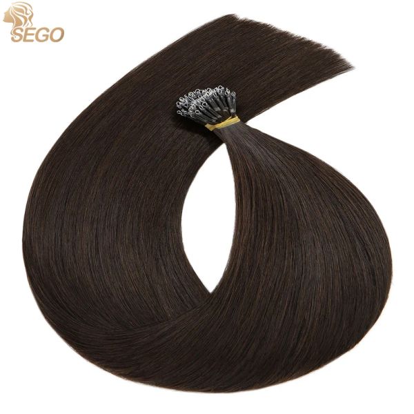 Extensiones SEGO Nano Anillos 100% Extensiones de cabello humano 1G/s Micro Beads Doble Dibujado Cabello natural 50G/Pack Buen Densidad