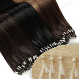 Extensions Snoilite 0.5g Micro boucle Extensions de cheveux humains extrémité saine Micro lien Micro anneau 100 pièces capsule de kératine cheveux naturels droits