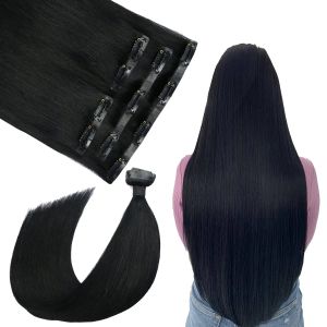 Extensions Pince droite dans les Extensions de cheveux Double trame trame de peau 100% Remy cheveux Pu pince sans couture dans les Extensions de cheveux humains russes