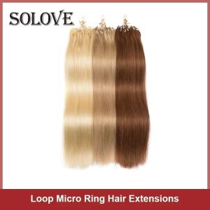 Extensions Extensions de cheveux humains brésiliens Remy avec Micro anneau, boucle droite, Capsule naturelle, kératine, 40G/50G/paquet, blond noir