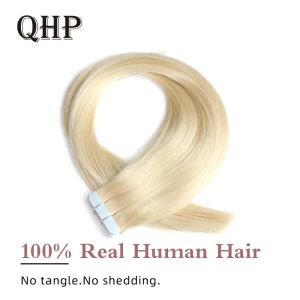 Extensions Rechte Tape In Extensions van echt haar Machine Braziliaanse Remy Tape Ins Extension Naadloze huidinslag 20 stk/40 stk/pak Natuurlijke kleur