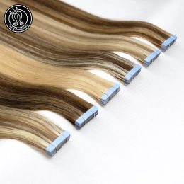 Extensions Tape In Remy Extensions adhésives de cheveux humains 2022 pouces véritable ruban Remy sur cheveux humains platine blond 2g/pc 40g Fairy Remy Hair