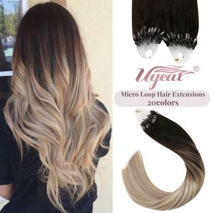 Extensies Ugeat Micro Loop Extensions van echt haar Echt menselijk haar Micro Link Hair Extensions Braziliaans natuurlijk Hoge kwaliteit 50 g per verpakking