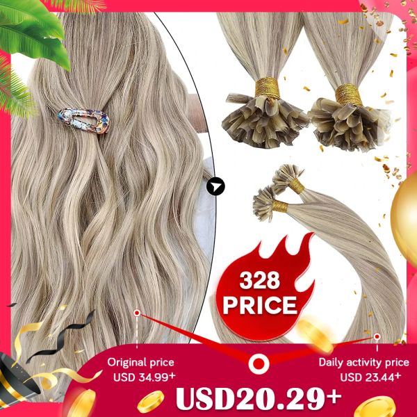 Extensions OUGEAT U Tip Hair Extension Human Human 1g / s Nail U Tip Cheveux pour les femmes 1424 