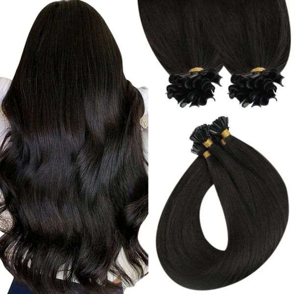 Extensiones Extensiones de cabello humano Ugeat Virgin U Tip, punta de queratina virgen, punta de uña, cabello Fushion, extensiones de cabello preadheridas de larga duración