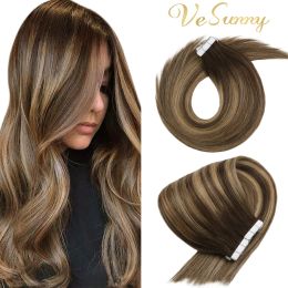 Extensions VeSunny ruban adhésif dans les extensions de cheveux cheveux humains 50 g/paquet 20 pièces trame de peau sans couture Remy ruban de cheveux raides dans les extensions de cheveux