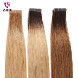 Extensies VSR Tape In Extensions van echt haar Lange levensduur Sterke lijm Dubbelzijdig US Blue Tapes Zijde rechte tape Hair Extensions