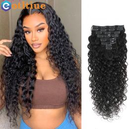 Extensions Clip de vague d'eau dans les Extensions de cheveux cheveux humains cheveux humains brésiliens 8 pièces et 120 g/ensemble couleur naturelle 1226 pouces cheveux Remy