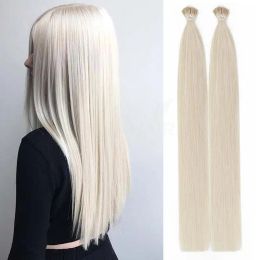 Extensions Blond blanc #1001 I Tip Microlink Extensions de cheveux vrais cheveux humains naturels Micro perles fusion à froid Capsules Machine Remy cheveux