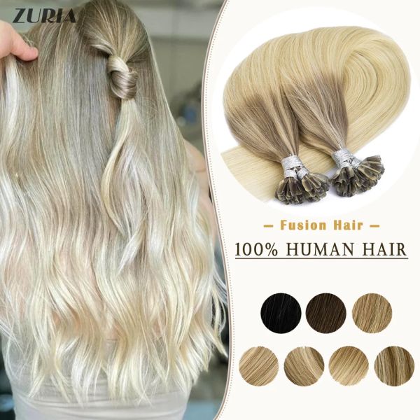 Extensions zuria cheveux raides u pointe de clou