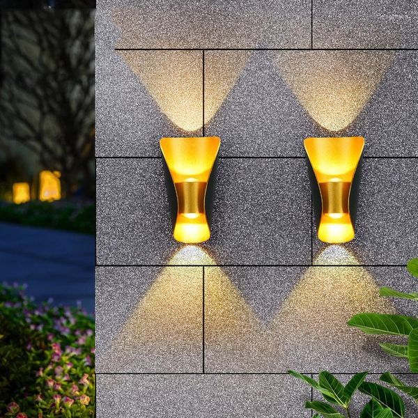 Décoration de jardin extérieur éclairage extérieur eau protégée applique murale lampe maison escaliers avec lampes à capteur de mouvement