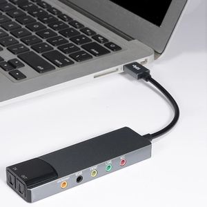 Convertisseur audio externe Adaptateur audio USB en alliage d'aluminium 7.1 5.1 canaux Carte audio externe SPDIF Optique pour ordinateur de bureau 240229