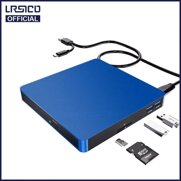 CD/DVD DVD DVD USB 3.0 Tipo C CD CDVD BUNTER con SD/TF USB Slots Unidades ópticas Reproductor de DVD CD para PC Laptop Windows 11 231221