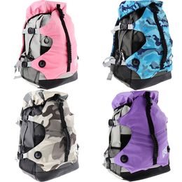 Paquetes de marco externo Patines Mochila Zapatos de patinaje en línea Botas Bolsa de transporte Mochila de almacenamiento de hielo Bolsas de deportes al aire libre para hombres Mujeres 230427