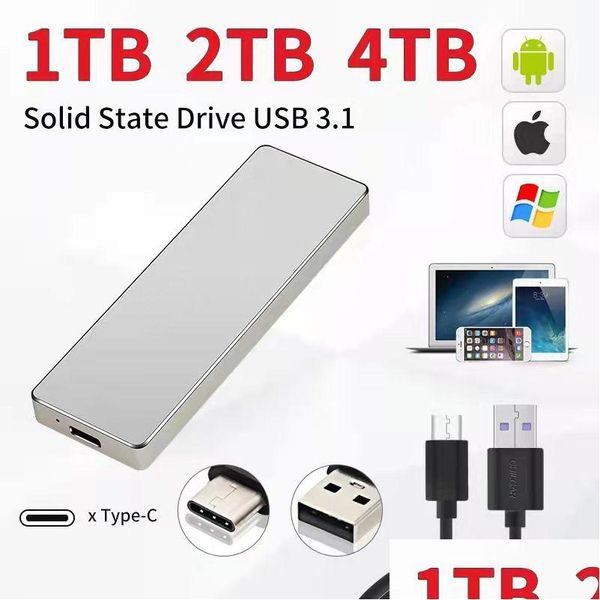 Disques durs externes 2023 Disque haute vitesse 500 Go 1 To 2 To 4 To 8 To USB3.1 SSD 2,5 pouces Disque portable 16 To pour ordinateurs portables PS4 Drop Delivery OTG1Y