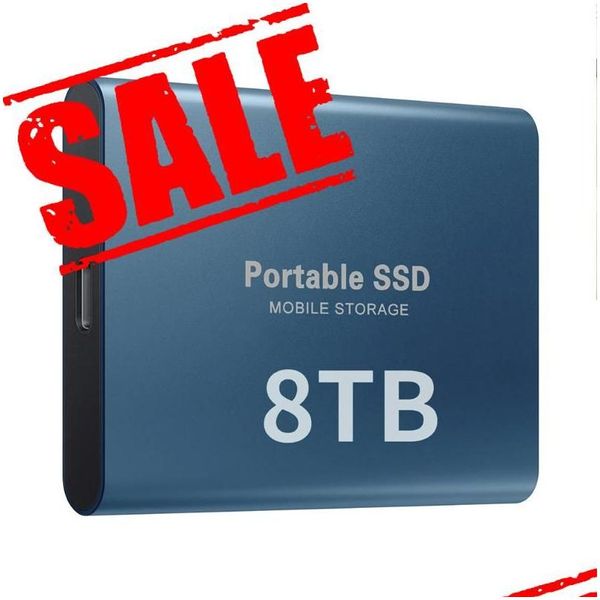 Disques durs externes 8 To Disque mobile de haute qualité Type C USB 3.0 SSD portable SSD en aluminium résistant aux chocs pour ordinateur portable 500 Go 1 To 2 To D Dhehc
