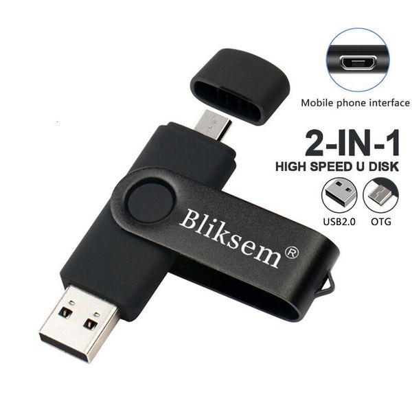 Disques durs externes Bliksem OTG Flash Drive 32 Go 64 Go haute vitesse USB2.0 pour PC téléphone portable USB métal mini clé USB 32 Go clé USB 64 Go 230923