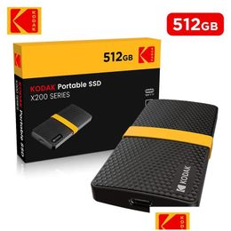Externe harde schijven Kodak X200 -serie HD SSD Mobile 256 GB/512 GB/1 TB Solid State Drive PSSD Laag stroomverbruik Rapid lees Write Noi Ottnk