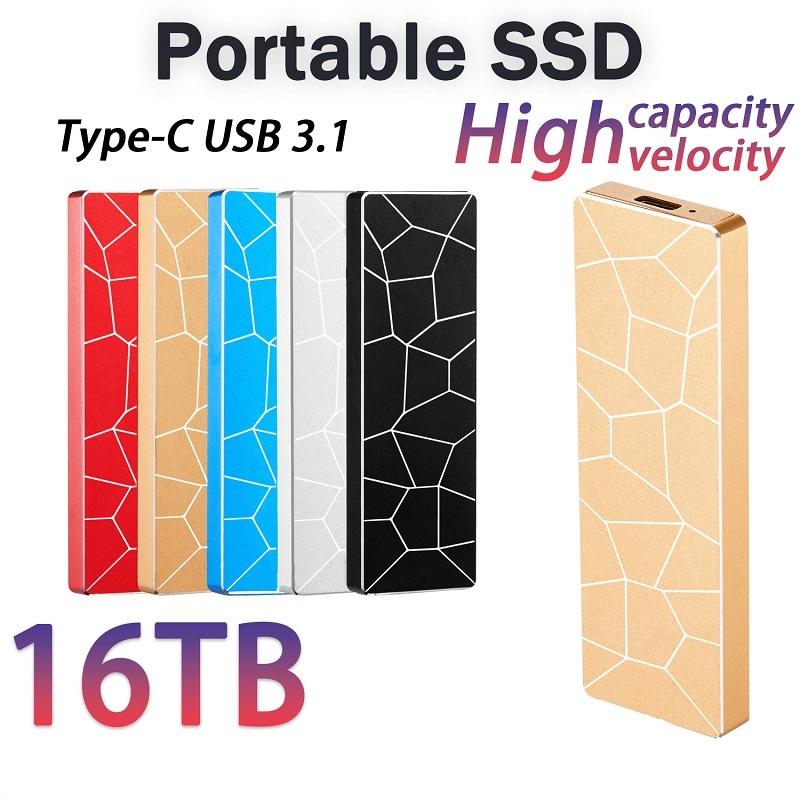 Disques durs externes M.2 SSD Mobile Solid State Drive 16 To Périphérique de stockage Ordinateur Portable USB 3.0 Disque