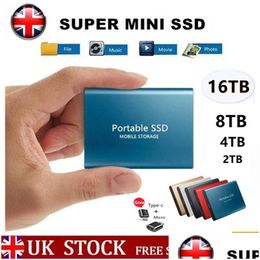 Discos duros externos Mini Ssd12T 8Tb 6Tb 4Tb 2Tb 1Tb Unidad portátil de estado sólido móvil Drop Delivery Computadoras Redes Almacenamientos Otfr1