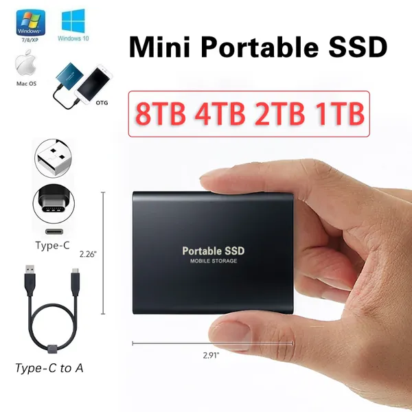Disques durs externes Petit disque portable 1 To 2 To 4 To 6 To 8 To Disque pour PC Ordinateur portable