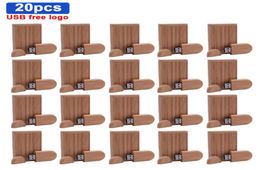 Drives durs externes Drives flash USB 20pcs Lot Lot Box Drive Maple Wood Pendrive 64 Go 8 Go 16 Go 32 Go de stylo à stylo Mémoire de conduite pour 8073008