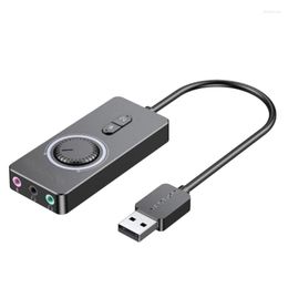 Tarjeta de sonido externa USB a adaptador de audio de 3,5 mm Auricular Micrófono para Mac Computadora portátil PS4