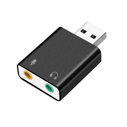 Tarjeta de sonido de audio USB externa USB a Jack 3.5 mm Adaptador de auriculares Atalios de sonido Mic Mic. Virtual 7.1 CH Micrófono