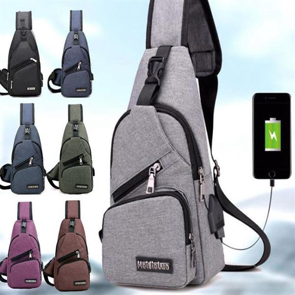 Bolsas de pecho con carga USB externa, bandolera de viaje para niños y niñas, bandolera, bolso deportivo de viaje con carga USB 3207