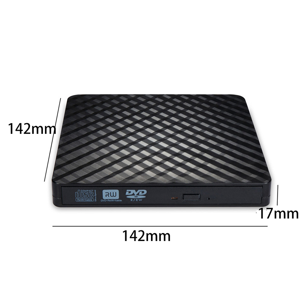 EXTERNAL USB3.0 DVD RW CD -Autor Slim Optical Drive Brenner Reader Player -Tabletttyp für PC -Laptop tragbar