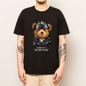 ExtFine lindo oso camiseta de manga corta para hombres marca de moda streetwear tops casuales gráfico de dibujos animados ropa de hombre camisetas de hip hop 220224