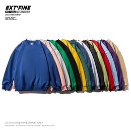 ExtFine – sweat-shirt unisexe surdimensionné pour hommes, Streetwear Kpop, col rond, sweat à capuche basique, décontracté, quotidien, hauts pull Hip Hop, 240202