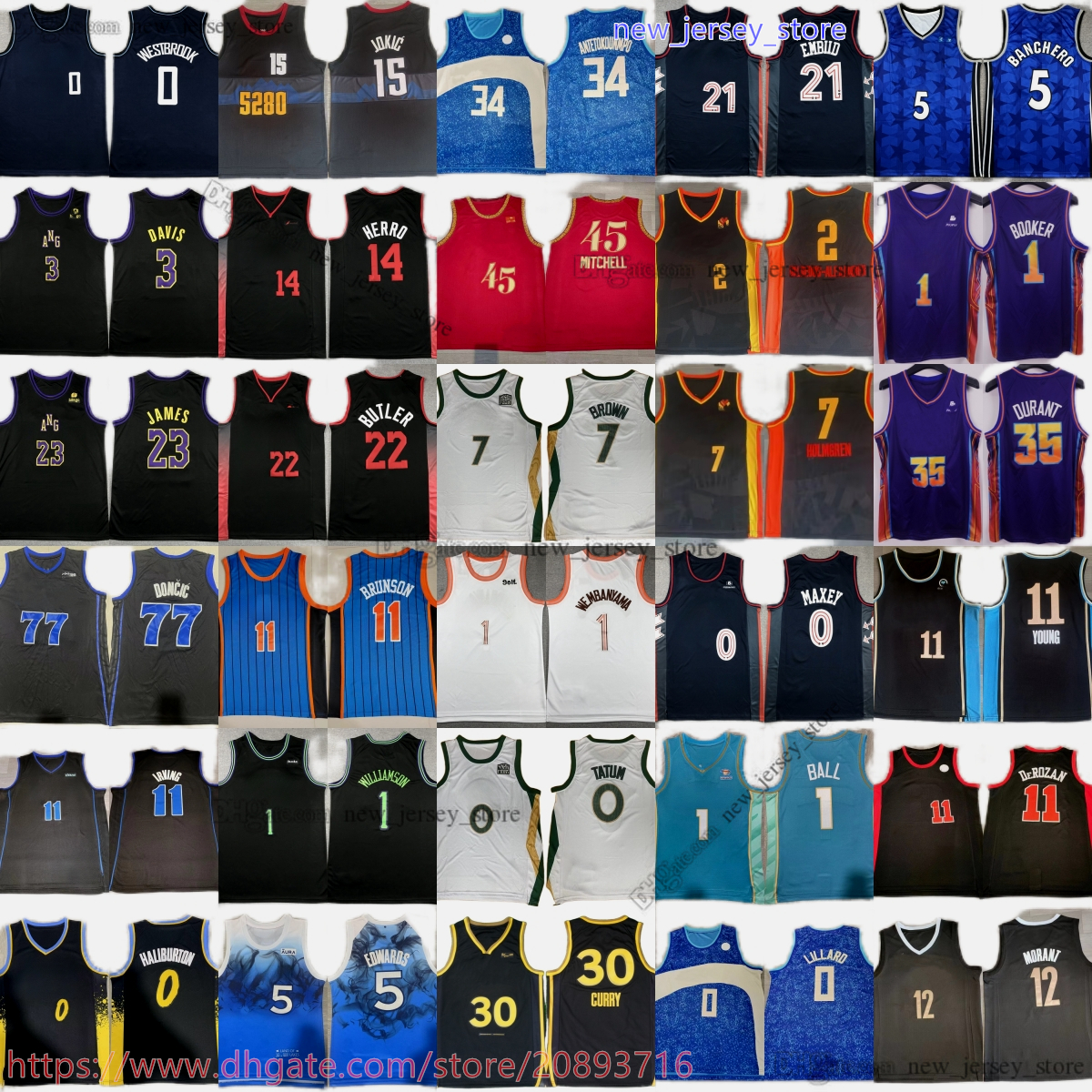 35 Kevin Durant Jersey 23-24 Yeni Şehir Basketbol Haliburton Holmgren Edwards Banchero Morant James Maxey Harden Irving Doncic Curry Butler Tatum Wembanyama Lillard