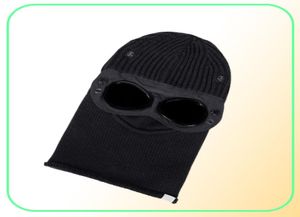 Extra Fine Merino Wool Goggle Balaclava bonnet de tricot de tricot extérieur conserve la chaleur du vent Hood Men Caps crâne Black Onesize6347682