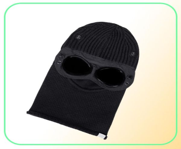 Extra Fine Merino Wool Goggle Balaclava Boneie tricot Hat à l'extérieur conserve la chaleur du vent Hood Men Caps Skull Caps noirs OneSize5586417