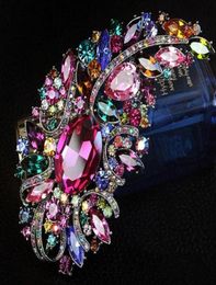 Broche de lujo de diseño extra grande Cristal Multicolor Diamante Diamante Brooch25773679432114