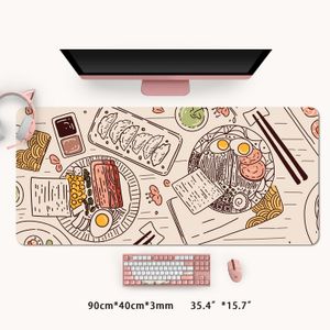 Tapis de souris de jeu Extra Large Kawaii japon Ramen GBA mignon esthétique nourriture XXL tapis de bureau étanche à l'eau antidérapant accessoires de bureau d'ordinateur portable