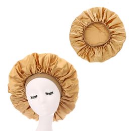 Extra grote satijnen motorkap vrouwen grote zijde Silk Bonnet Sleep Night Cap Bonnet Hat Bonnet Satin Cheveux Nuit Bonnets For Women