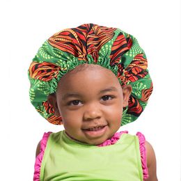 Bonnet de sommeil Extra Large enfants réglable imprimé africain Ankara Satin Bonnet bonnet de sommeil turban chapeau adulte nuit sommeil bonnet chimio bonnet