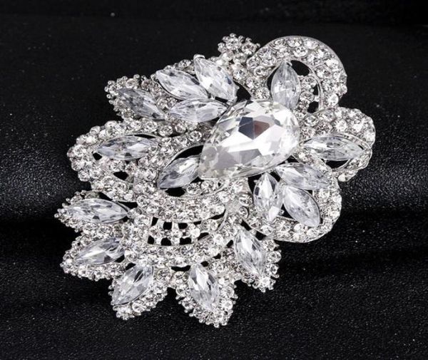 Broche de diamantes de ambiente de lujo de tamaño Extra grande, broche de moda, pin de flor de mano, fabricante al por menor 58663448048816